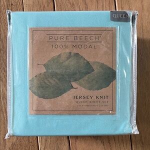 100% Modal Jersey Knit Queen Sheet Set - Aqua